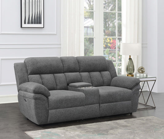 Bahrain Power Loveseat in Charcoal - Coaster Furniture