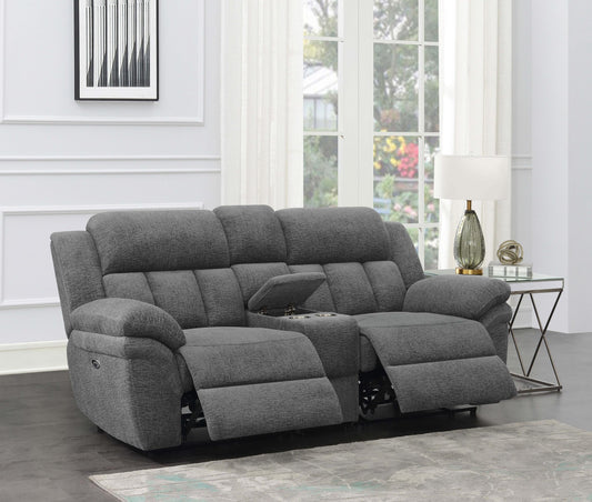 Bahrain Power Loveseat in Charcoal - Coaster Furniture
