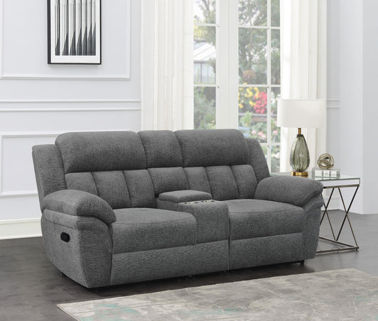Bahrain Motion Loveseat in Charcoal - Coaster Furniture