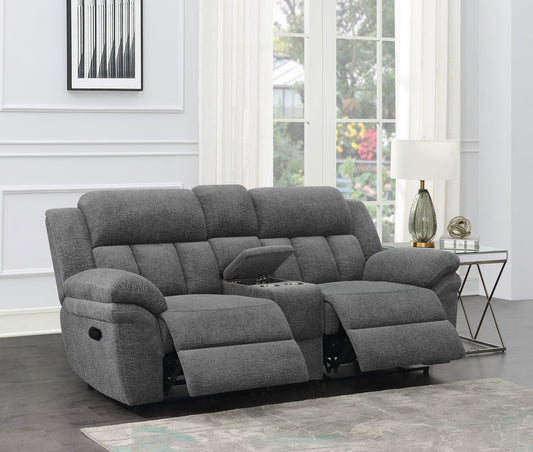 Bahrain Motion Loveseat in Charcoal - Coaster Furniture