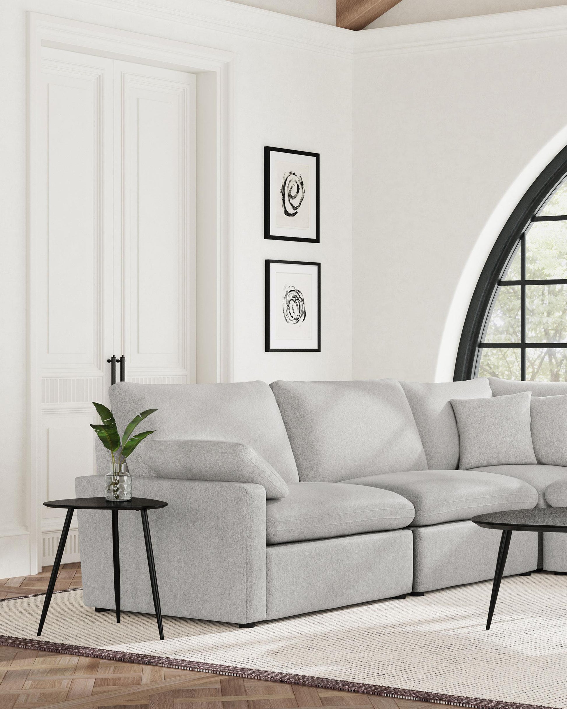 Collins Armless Chair - Grey