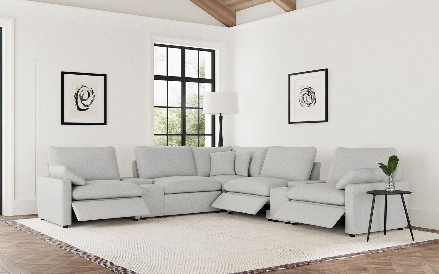 Collins Pwr Sectional 7-Piece Set - Grey