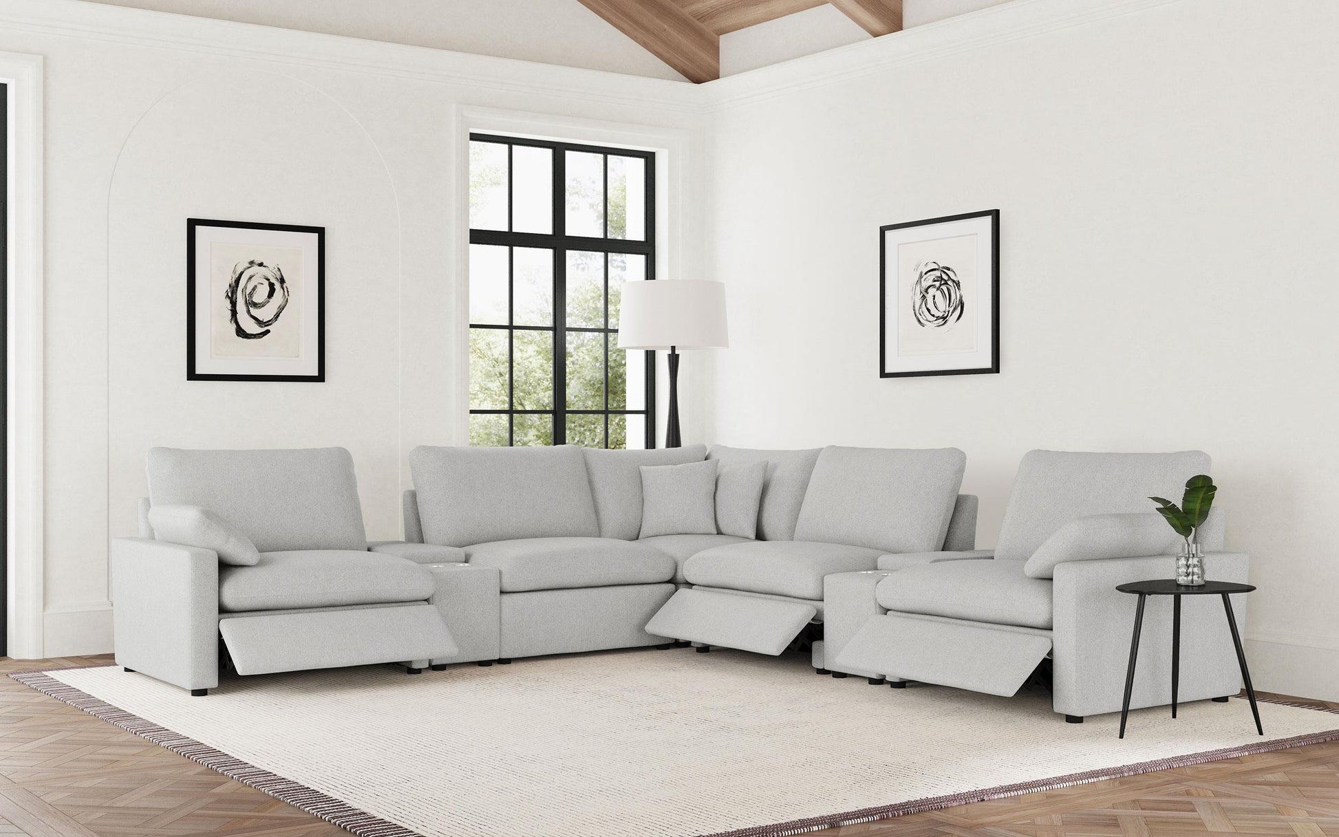 Collins Pwr Sectional 7-Piece Set - Grey