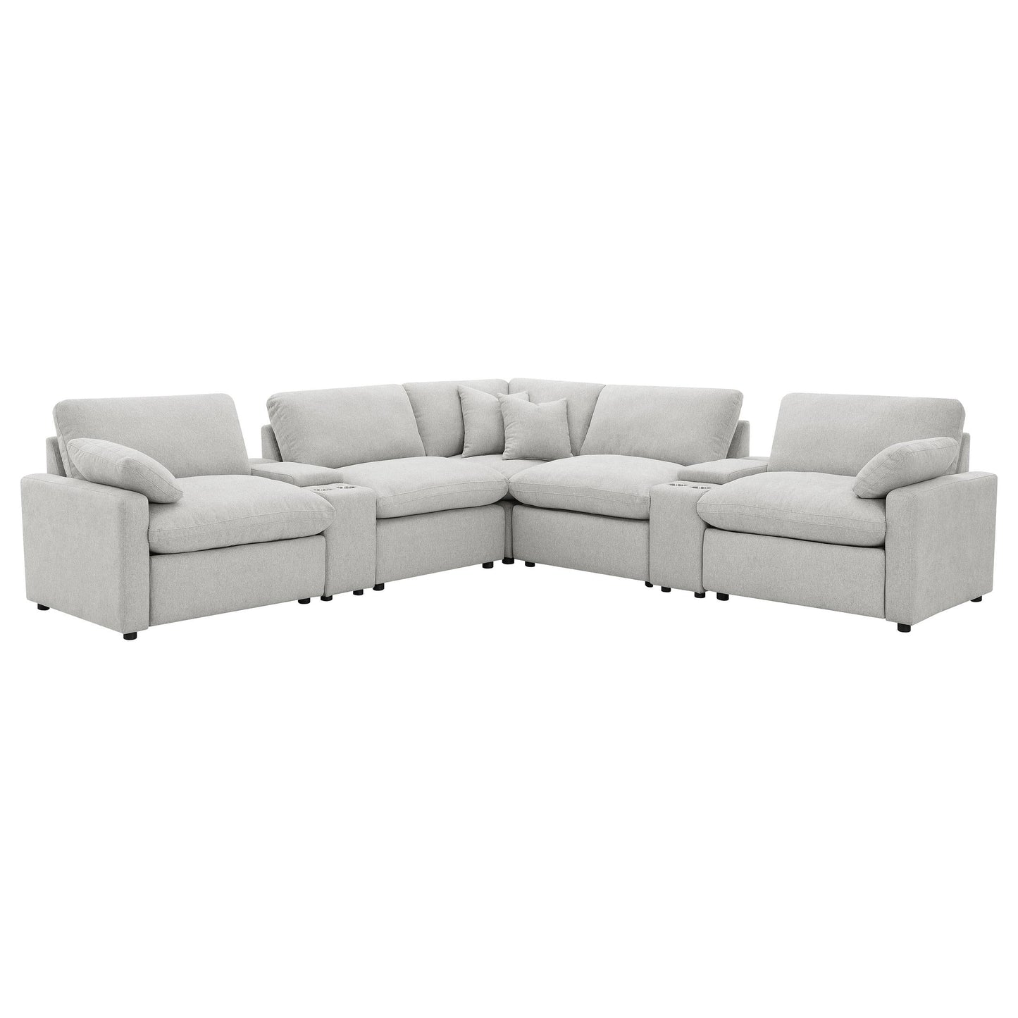 Collins Pwr Sectional 7-Piece Set - Grey