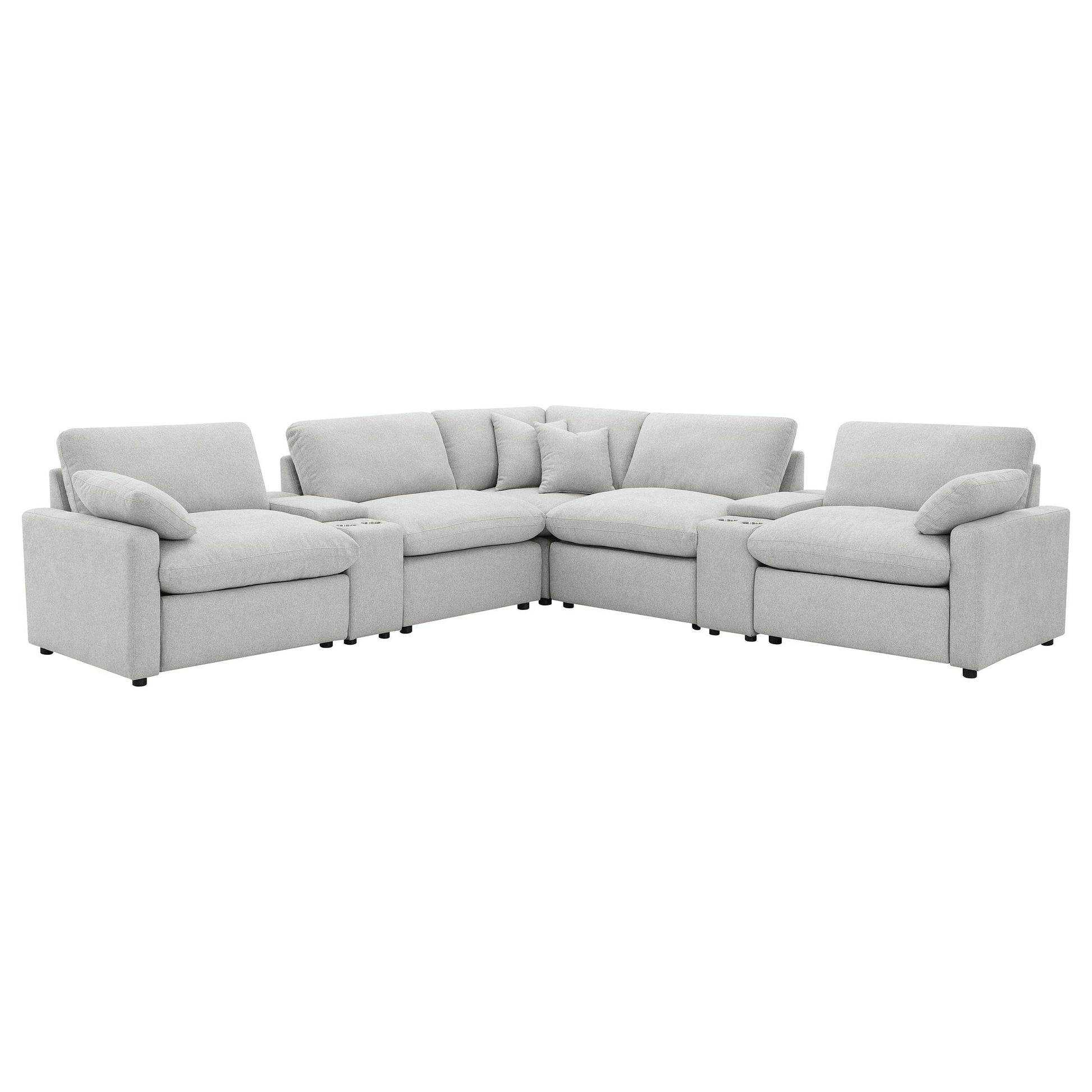 Collins Pwr Sectional 7-Piece Set - Grey