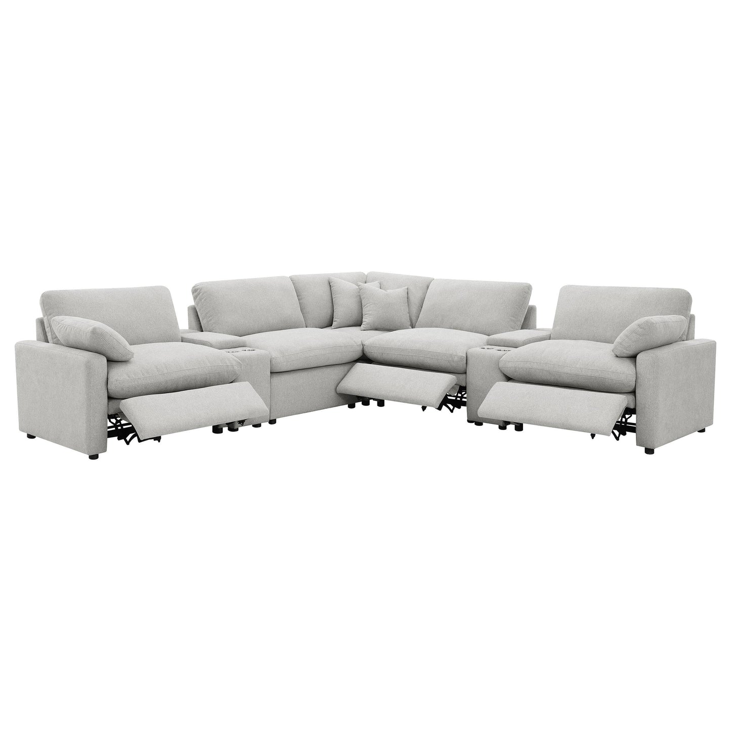 Collins Pwr Sectional 7-Piece Set - Grey