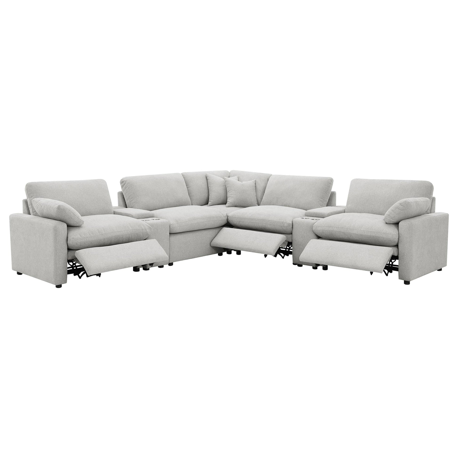Collins Pwr Sectional 7-Piece Set - Grey