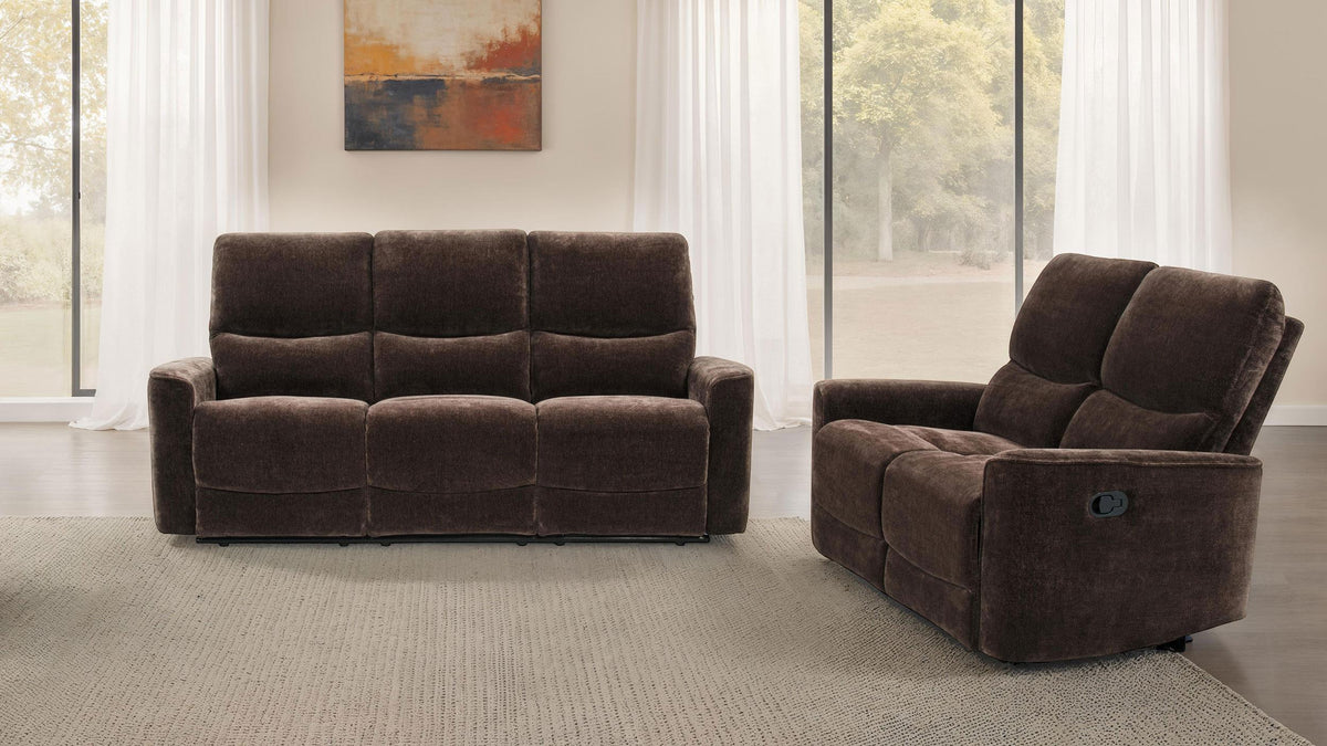 Navarro Reclining Sofa Set in Dark Brown - Coaster Furniture