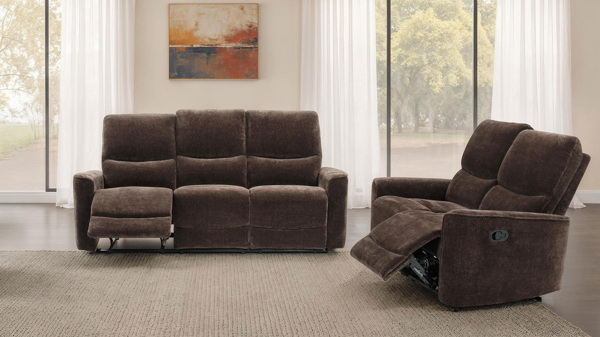 Navarro Reclining Sofa Set in Dark Brown - Coaster Furniture