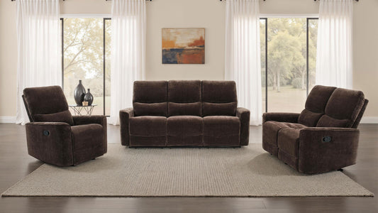 Navarro Reclining Sofa Set in Dark Brown - Coaster Furniture