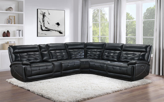 Hewitt Power Reclining Sectional in Black - Coaster Furniture