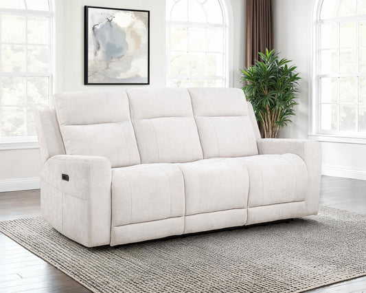 Kennett Power Reclining Sofa in Ivory - Coaster Furniture