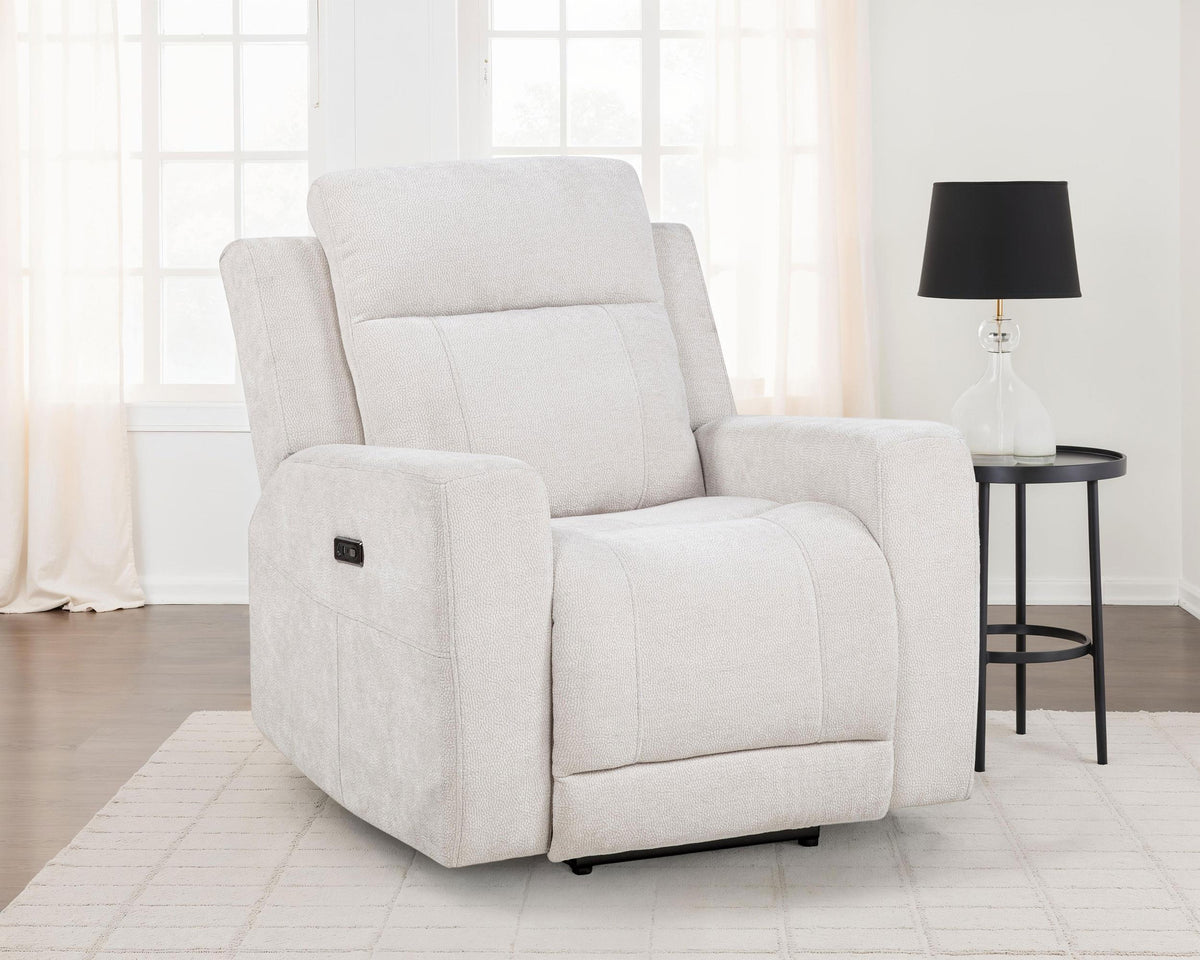 Kennett Power Recliner in Ivory - Coaster Furniture