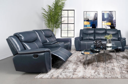 Sloane Reclining 2-Piece Set in Blue - Coaster Furniture