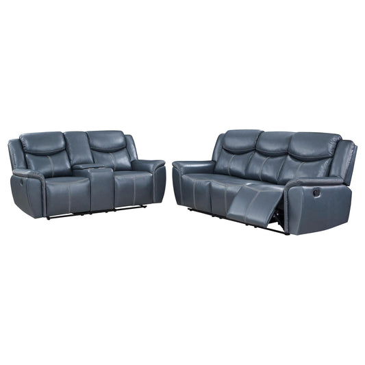 Sloane Reclining 2-Piece Set in Blue - Coaster Furniture
