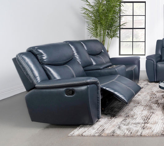 Sloane Motion Loveseat in Blue - Coaster Furniture