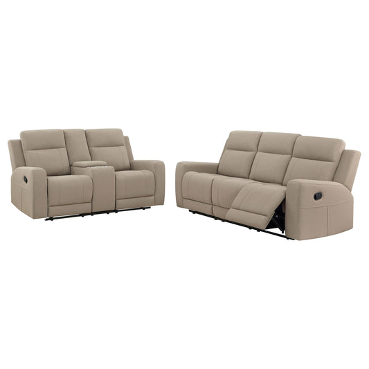 Brentwood Reclining 2-Piece Set in Taupe - Coaster Furniture