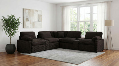 Collins Pwr Sectional 7-Piece Set - Chocolate Brown