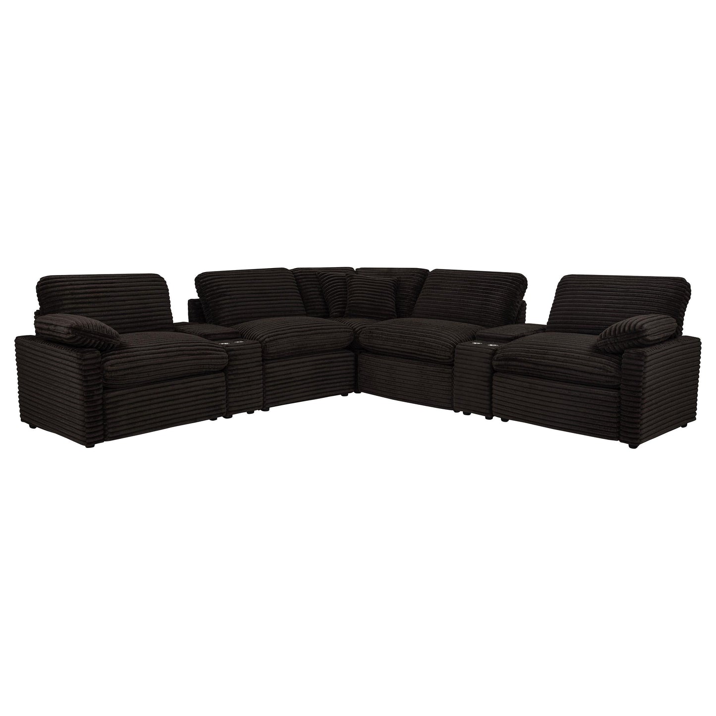 Collins Pwr Sectional 7-Piece Set - Chocolate Brown