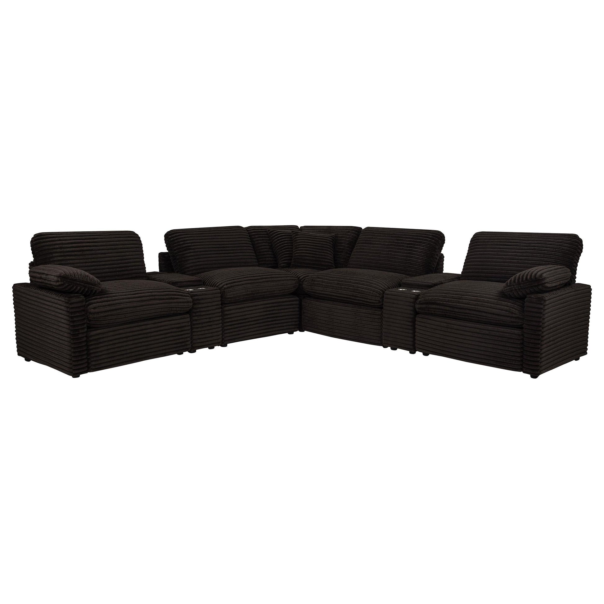 Collins Pwr Sectional 7-Piece Set - Chocolate Brown