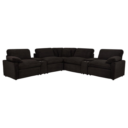 Collins Pwr Sectional 7-Piece Set - Chocolate Brown