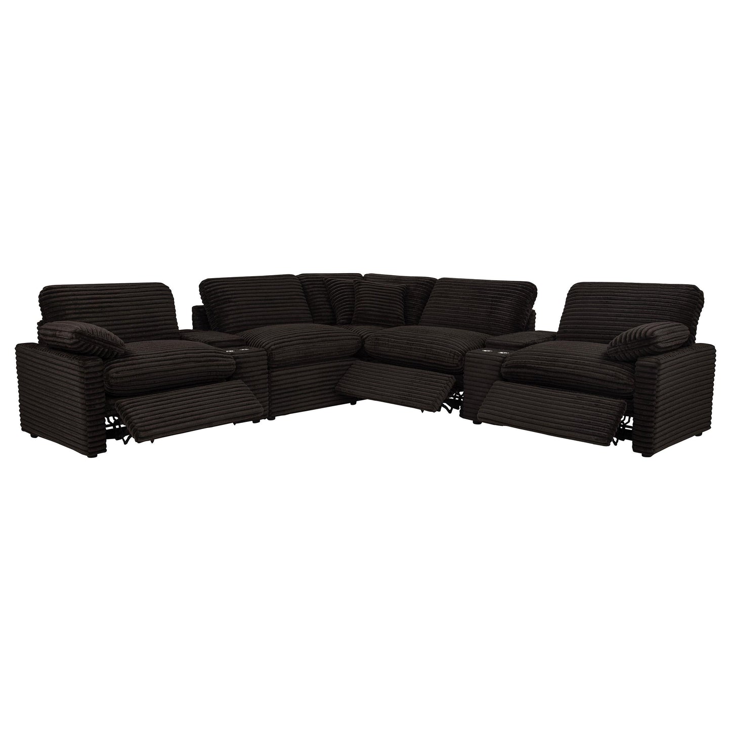 Collins Pwr Sectional 7-Piece Set - Chocolate Brown