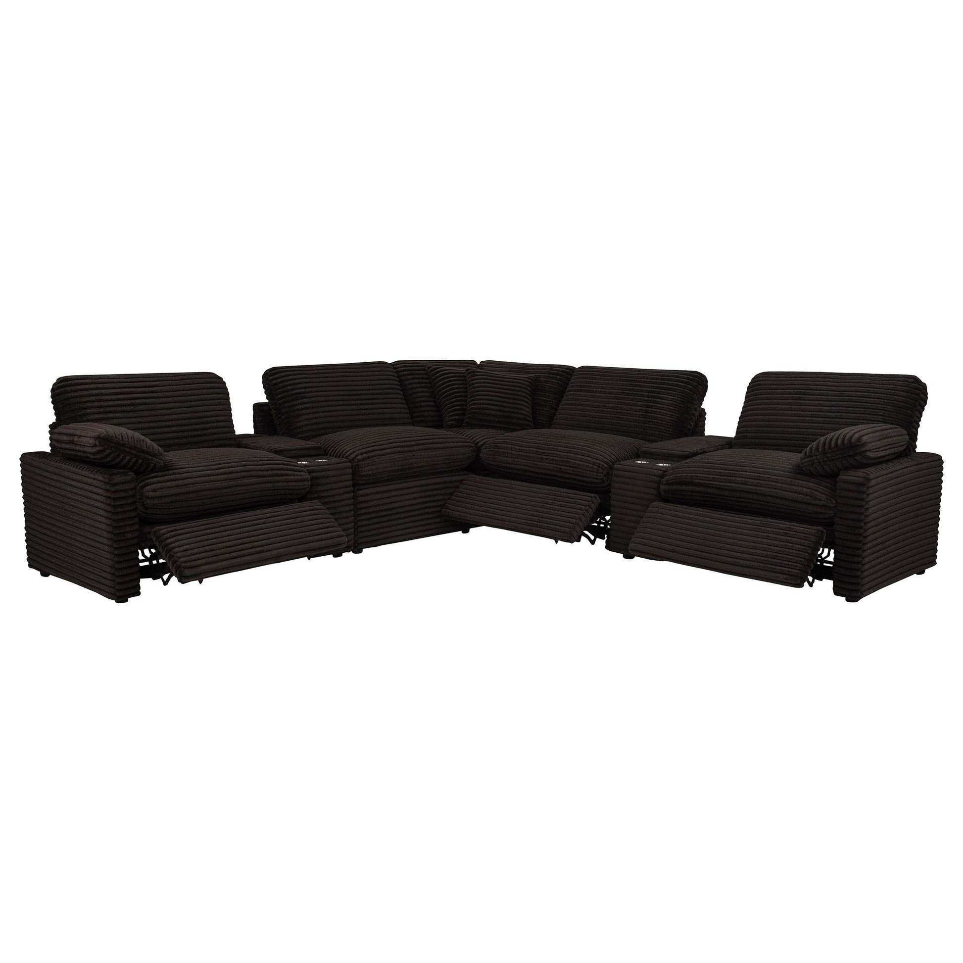 Collins Pwr Sectional 7-Piece Set - Chocolate Brown