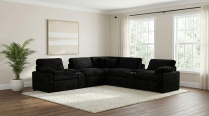 Collins Pwr Sectional 7-Piece Set - Black