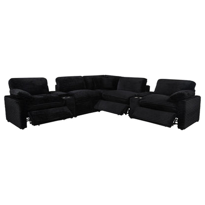 Collins Pwr Sectional 7-Piece Set - Black