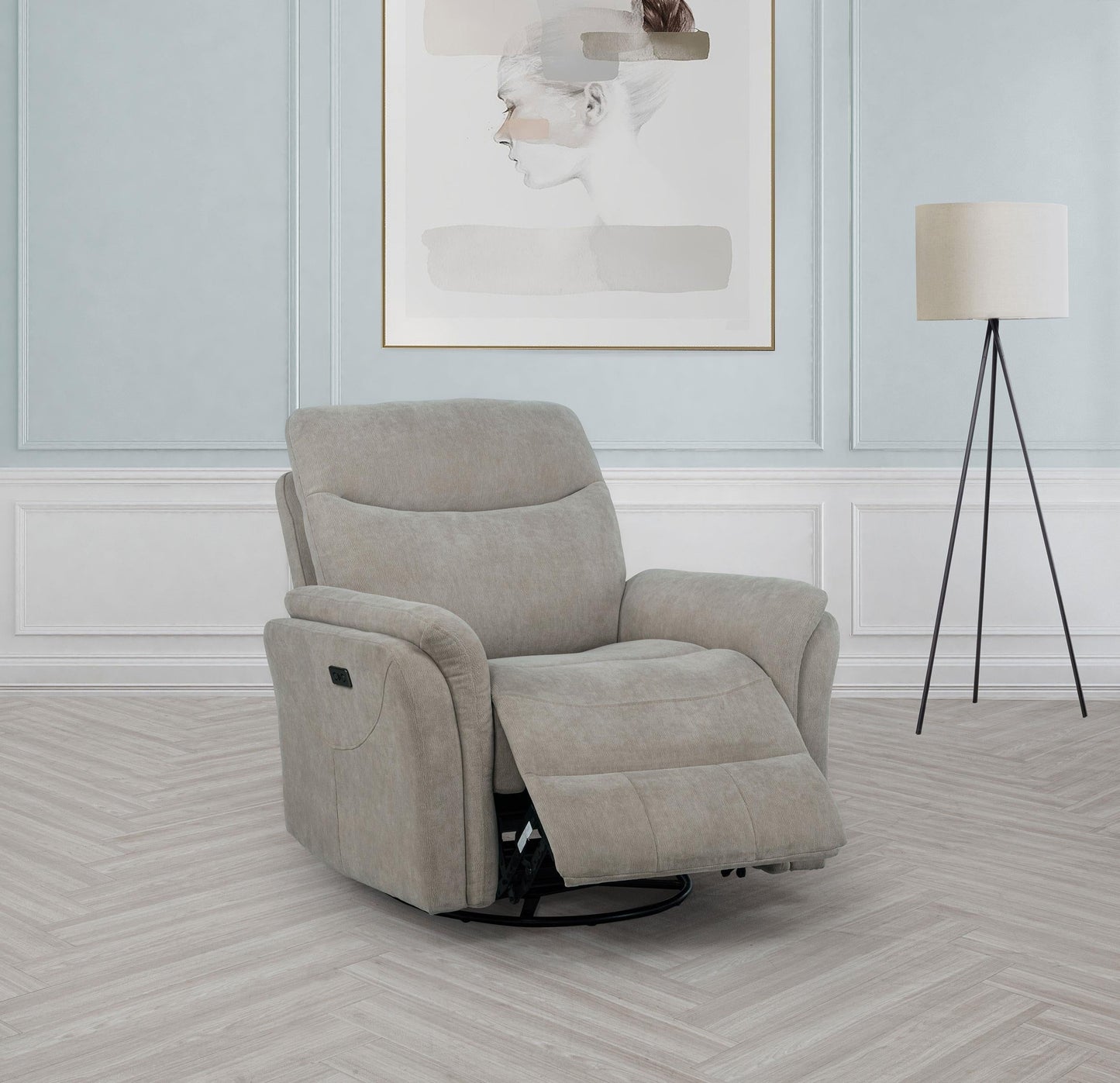 Adler Swivel Glider Recliner - Greige