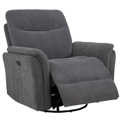 Adler Swivel Glider Recliner - Charcoal Grey