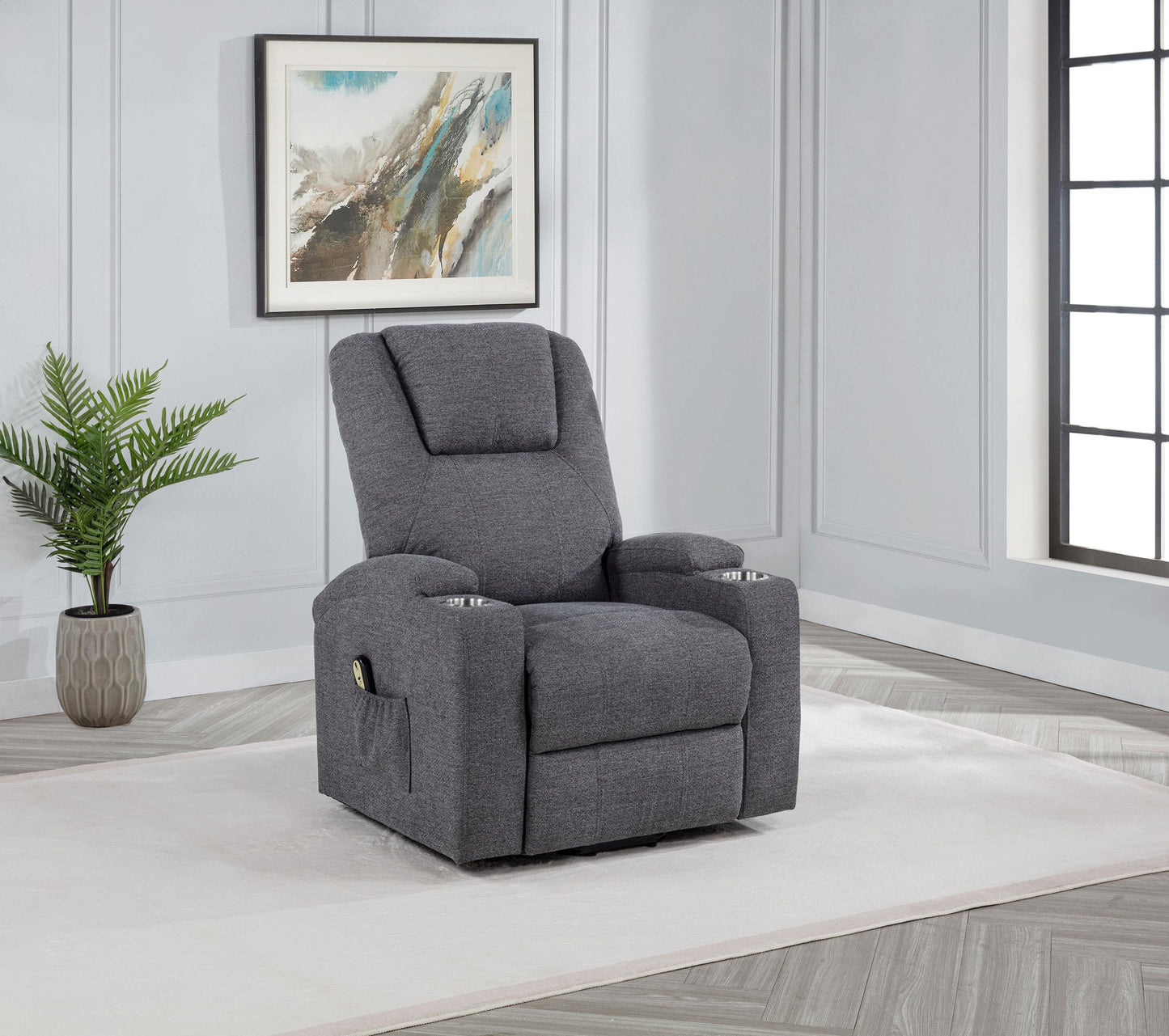 Louie Power Recliner - Dark Grey