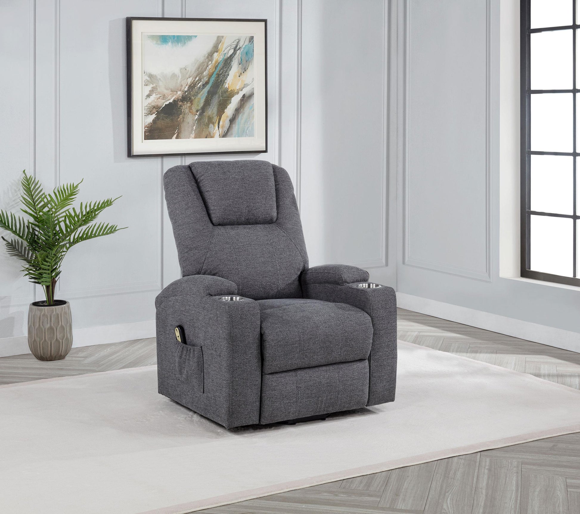 Louie Power Recliner - Dark Grey