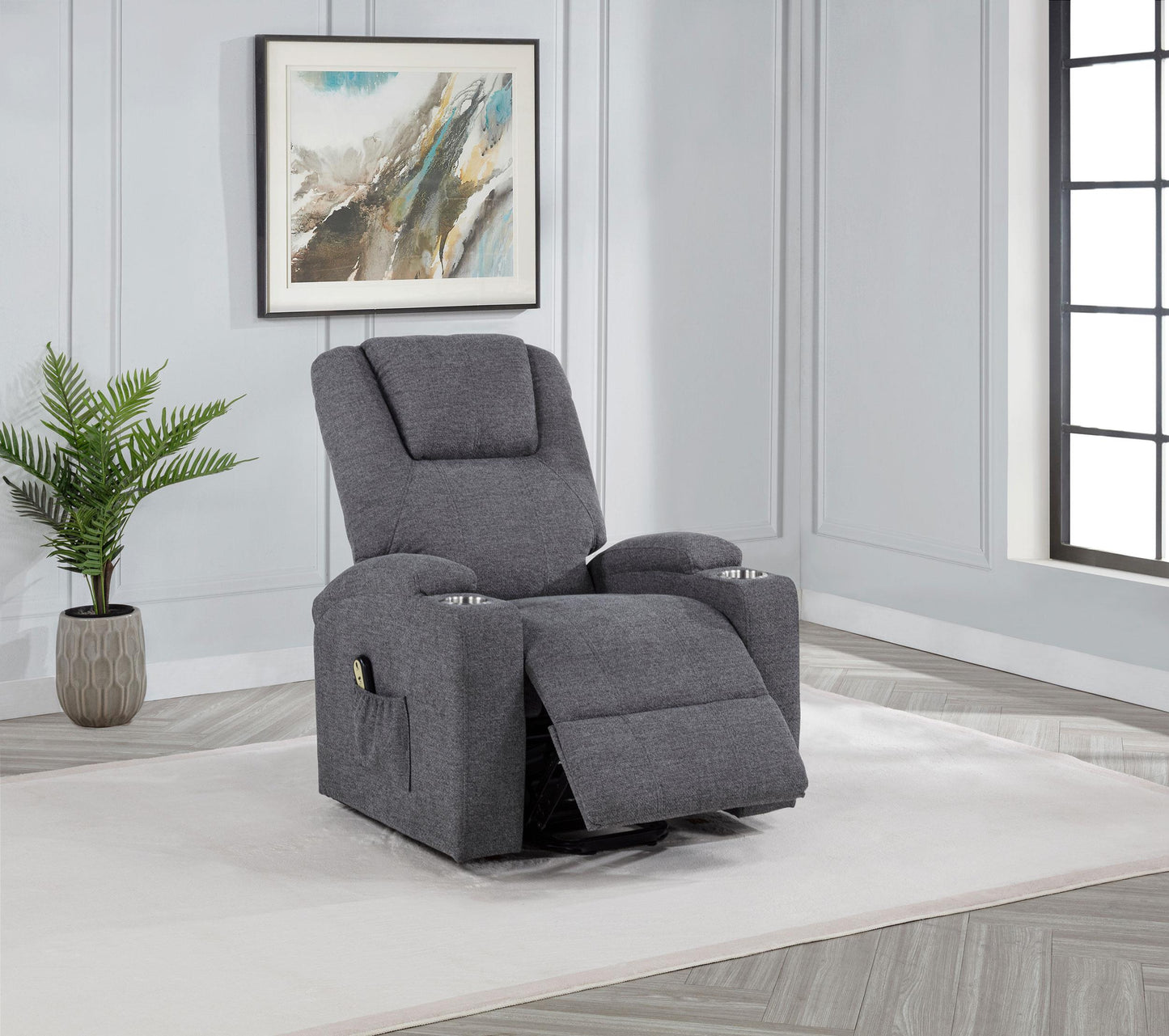 Louie Power Recliner - Dark Grey