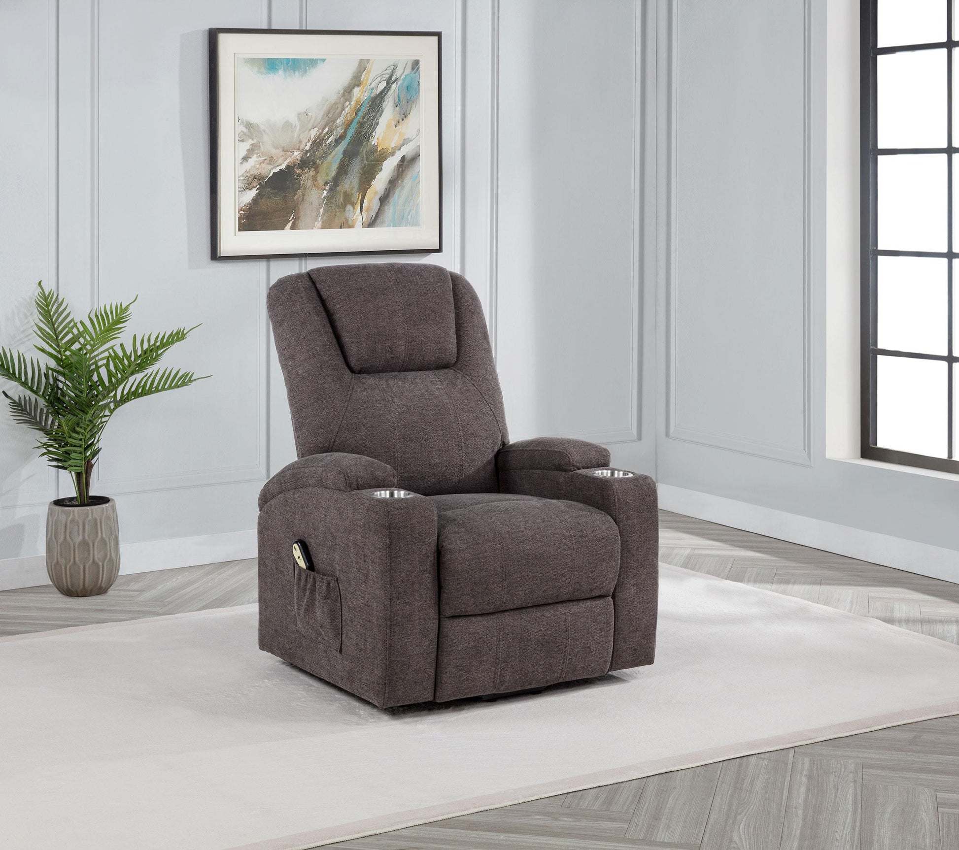 Louie Power Recliner - Brown