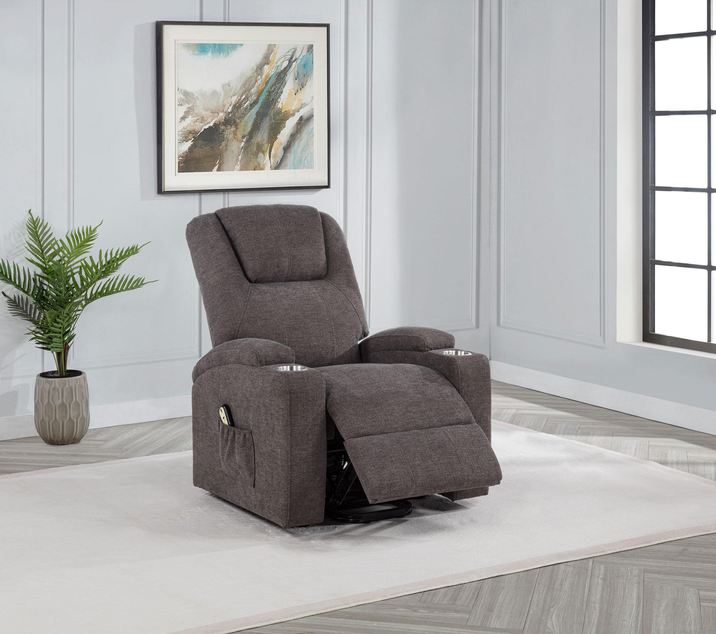 Louie Power Recliner - Brown