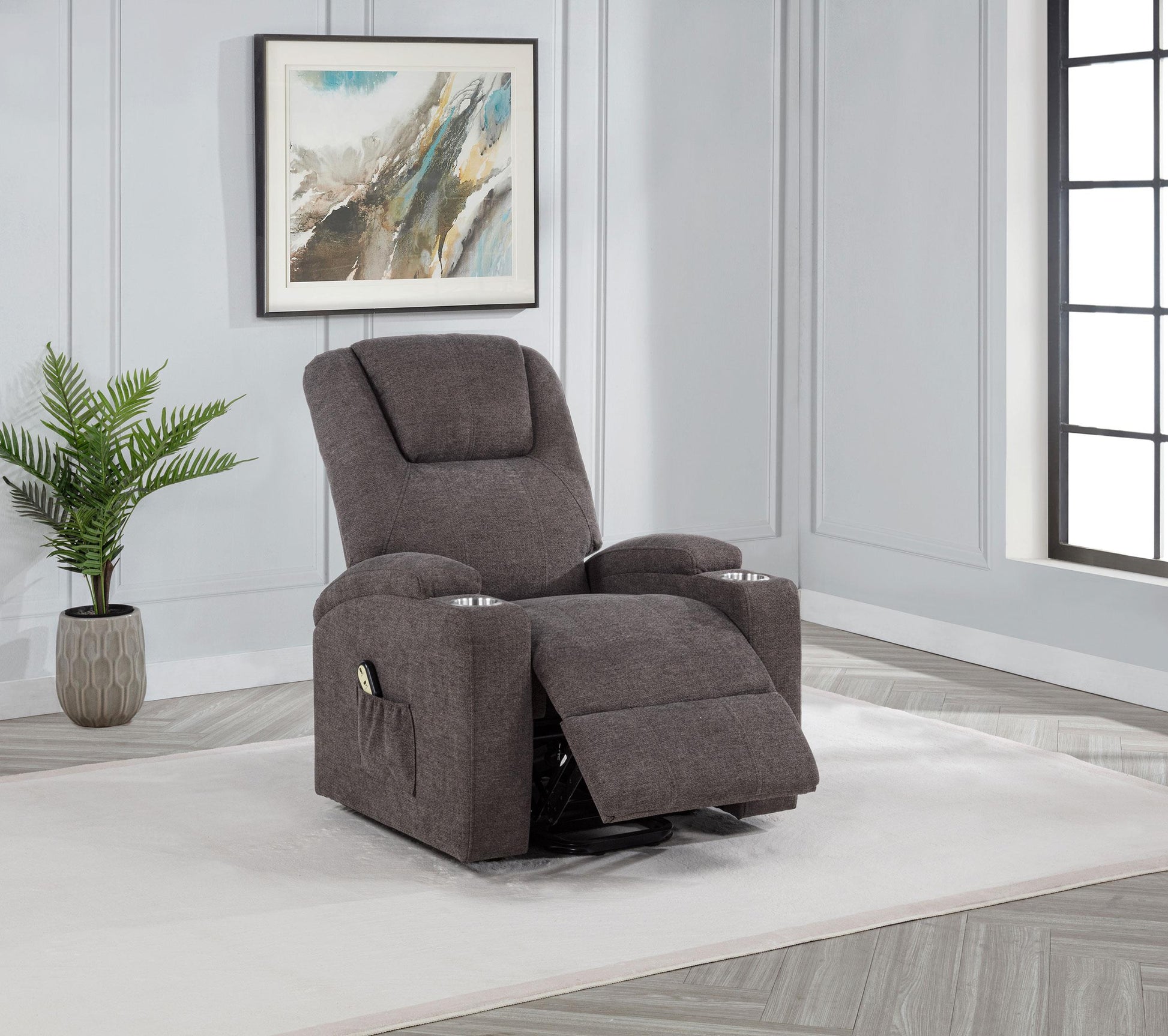 Louie Power Recliner - Brown