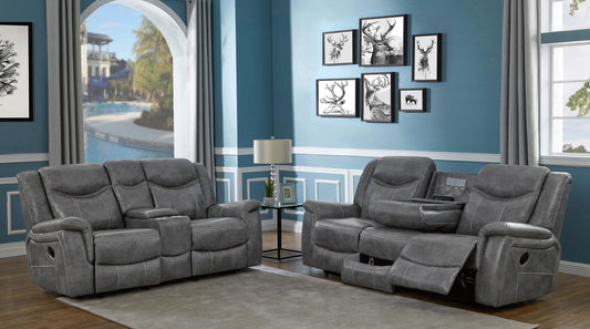 Conrad Reclining 2-Piece Set in Grey - Coaster Furniture