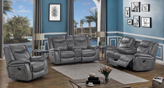 Conrad Reclining 3-Piece Set in Grey - Coaster Furniture
