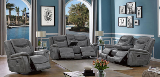 Conrad Reclining 3-Piece Set in Grey - Coaster Furniture