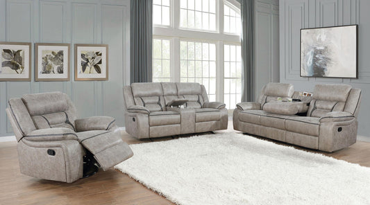 Greer Reclining 3-Piece Set in Taupe - Coaster Furniture