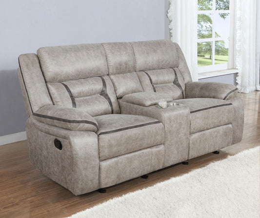 Greer Glider Loveseat in Taupe - Coaster Furniture
