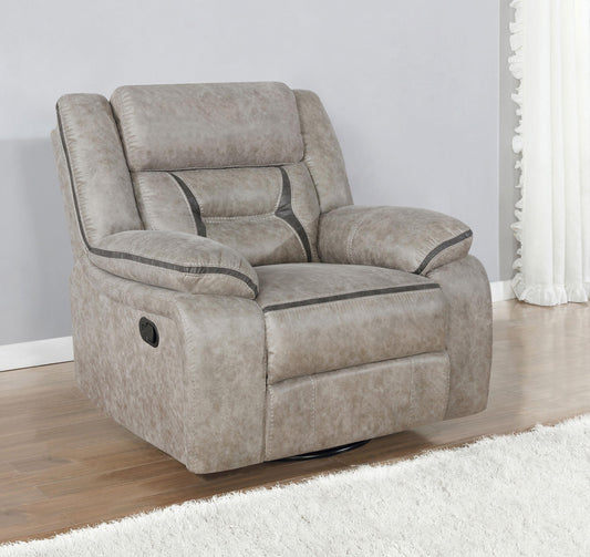 Greer Swivel Glider Recliner in Taupe - Coaster Furniture