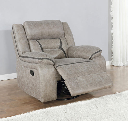 Greer Swivel Glider Recliner in Taupe - Coaster Furniture