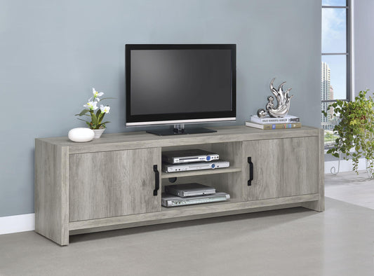 Burke Tv Stand in Grey Driftwood - Coaster Furniture