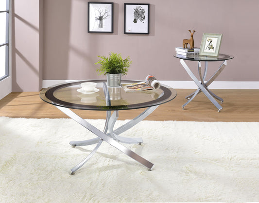 Brooke 2-Piece Coffee Table Set in Chrome - Coaster Furniture