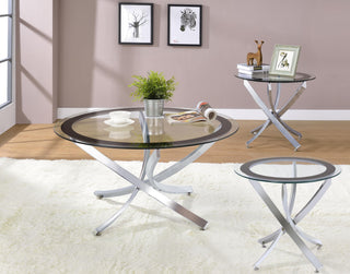 Brooke Coffee Table 3-Piece Set - Chrome