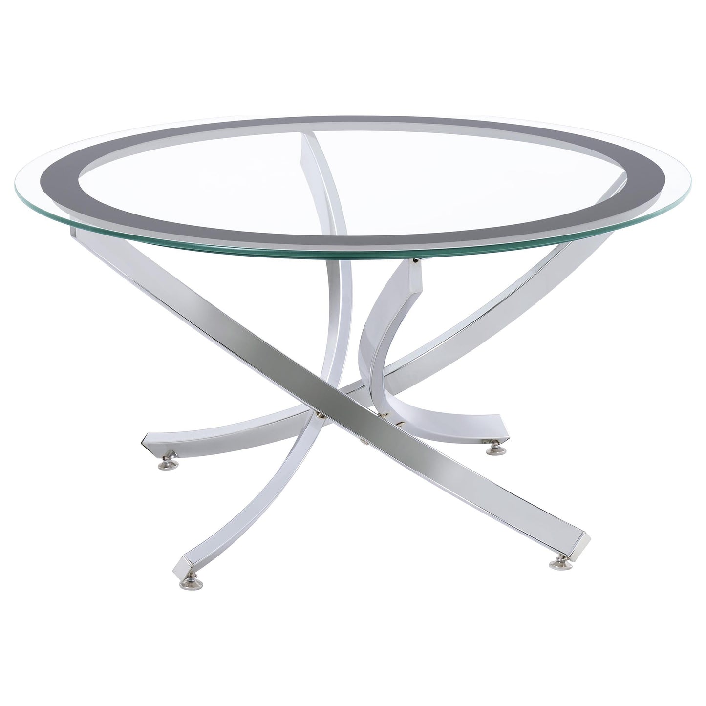 Brooke Coffee Table 3-Piece Set - Chrome