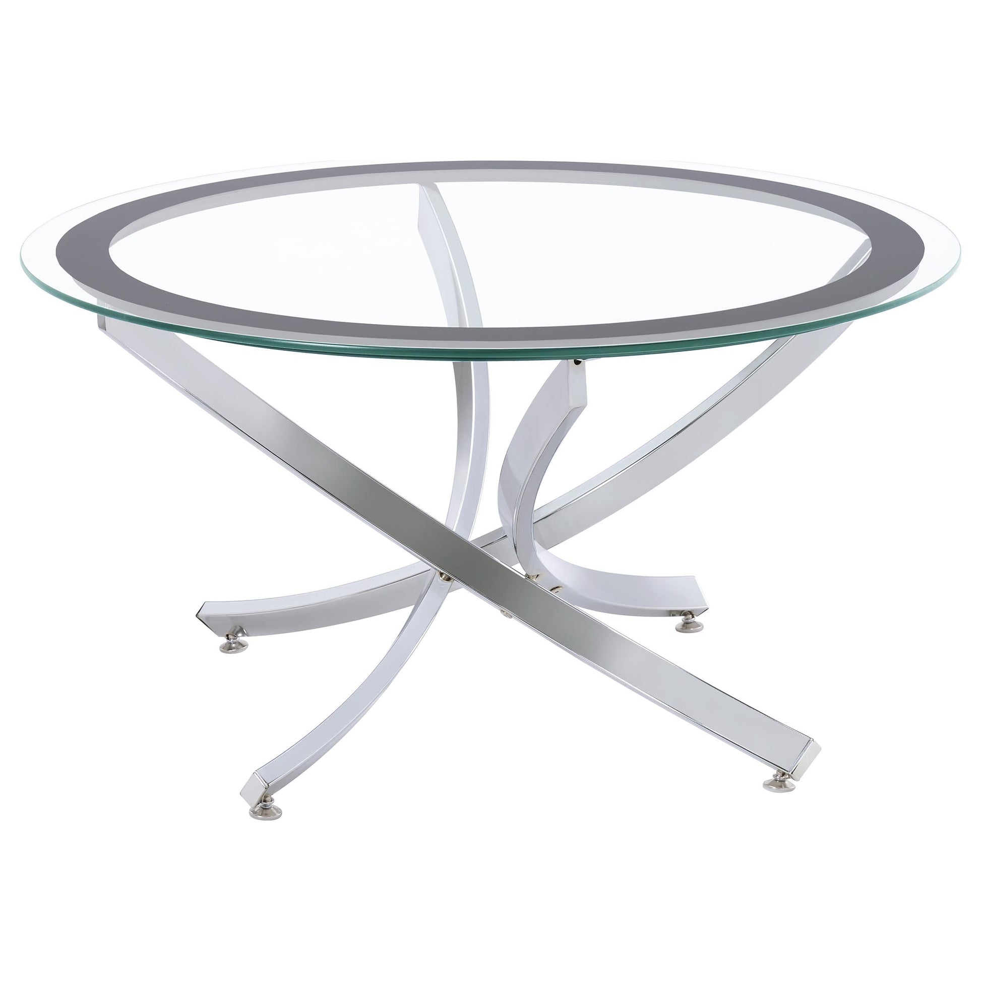 Brooke Coffee Table 3-Piece Set - Chrome