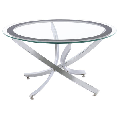 Brooke Coffee Table 3-Piece Set - Chrome